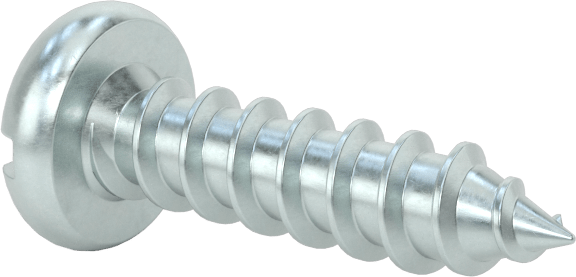 Çinko Kaplı Çelik Yivli Yuvarlak Başlı Vidalar, Sac Metal için, 10 Numaralı Boyut, 3/4" Uzunluk