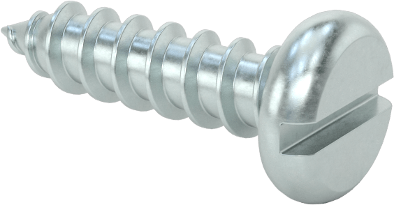 Çinko Kaplı Çelik Yivli Yuvarlak Başlı Vidalar, Sac Metal için, 10 Numaralı Boyut, 3/4" Uzunluk