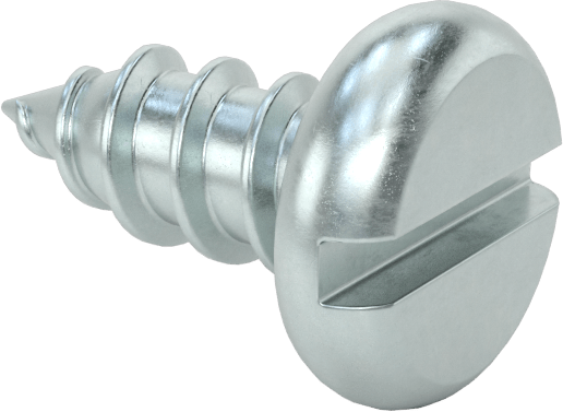 Çinko Kaplı Çelik Yivli Yuvarlak Başlı Vidalar, Sac Metal için, 12 Numaralı Boyut, 1/2" Uzunluk