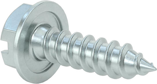 Çinko Kaplı Çelik Flanşlı Altıgen Başlı Vidalar, Sac Metal için, Numara 6 Boyut, 1/2" Uzunluk