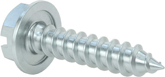 Çinko Kaplı Çelik Flanşlı Altıgen Başlı Vidalar, Sac Metal için, Numara 6 Boyut, 5/8" Uzunluk