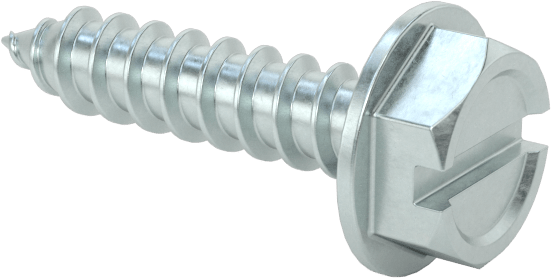 Çinko Kaplı Çelik Flanşlı Altıgen Başlı Vidalar, Sac Metal için, Numara 6 Boyut, 5/8" Uzunluk