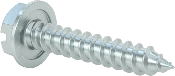 Çinko Kaplı Çelik Flanşlı Altıgen Başlı Vidalar, Sac Metal için, Numara 6 Boyut, 3/4" Uzunluk