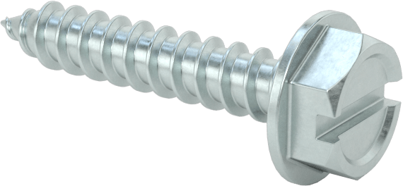 Çinko Kaplı Çelik Flanşlı Altıgen Başlı Vidalar, Sac Metal için, Numara 6 Boyut, 3/4" Uzunluk