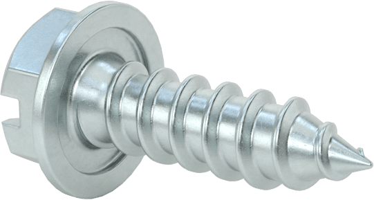 Çinko Kaplı Çelik Flanşlı Altıgen Başlı Vidalar, Sac Metal için, Numara 7 Boyut, 1/2" Uzunluk