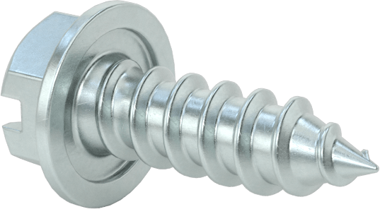 Çinko Kaplı Çelik Flanşlı Altıgen Başlı Vidalar, Sac Metal için, Numara 8 Boyut, 1/2" Uzunluk