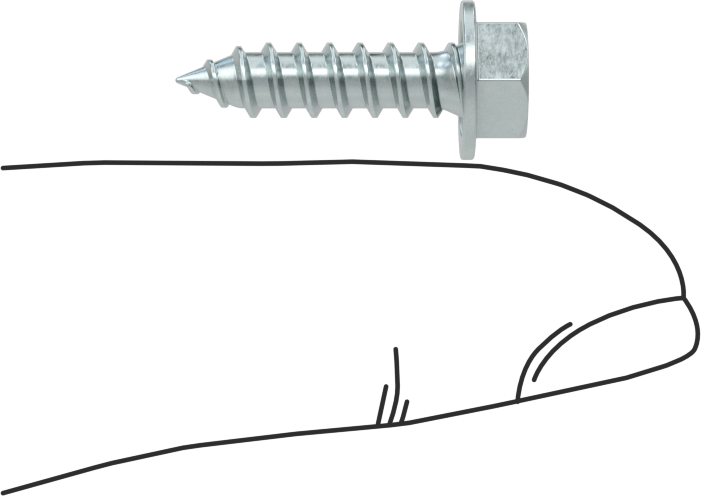 Çinko Kaplı Çelik Flanşlı Altıgen Başlı Vidalar, Sac Metal için, Numara 8 Boyut, 5/8" Uzunluk