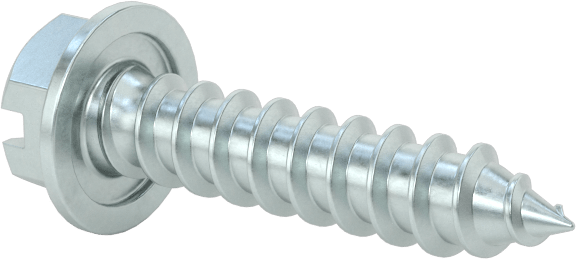 Çinko Kaplı Çelik Flanşlı Altıgen Başlı Vidalar, Sac Metal için, Numara 8 Boyut, 3/4" Uzunluk