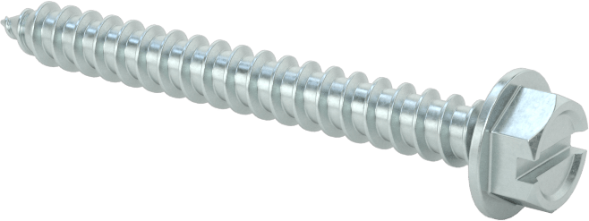 Çinko Kaplı Çelik Flanşlı Altıgen Başlı Vidalar, Sac Metal için, Numara 8 Boyut, 1-1/2" Uzunluk