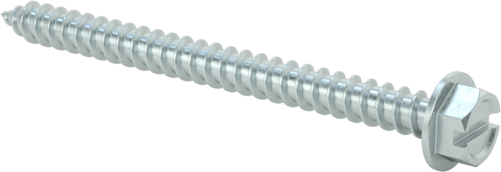 Çinko Kaplı Çelik Flanşlı Altıgen Başlı Vidalar, Sac Metal için, Numara 8 Boyut, 2" Uzunluk