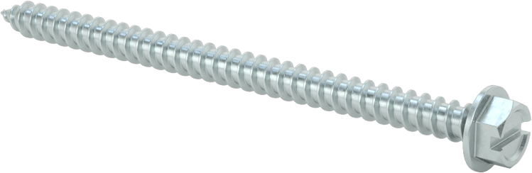 Çinko Kaplı Çelik Flanşlı Altıgen Başlı Vidalar, Sac Metal için, Numara 8 Boyut, 2-1/2" Uzunluk