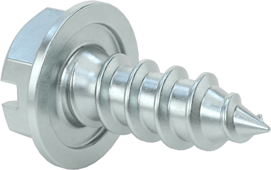 Çinko Kaplı Çelik Flanşlı Altıgen Başlı Vidalar, Sac Metal için, 10 Numaralı Boyut, 1/2" Uzunluk
