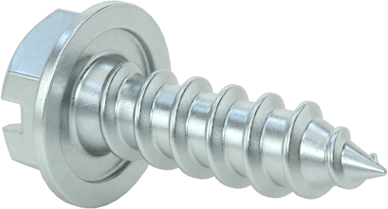 Çinko Kaplı Çelik Flanşlı Altıgen Başlı Vidalar, Sac Metal için, 10 Numaralı Boyut, 5/8" Uzunluk