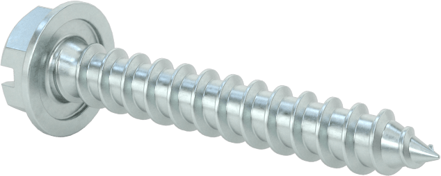 Çinko Kaplı Çelik Flanşlı Altıgen Başlı Vidalar, Sac Metal için, 10 Numaralı Boyut, 1-1/4" Uzunluk
