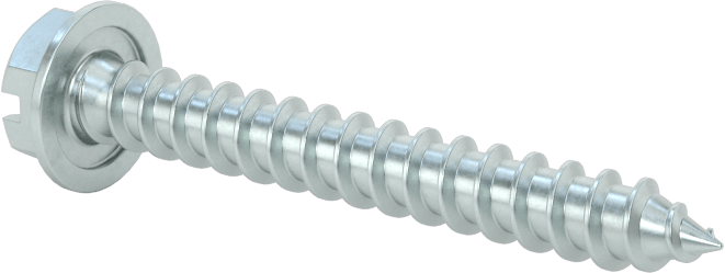 Çinko Kaplı Çelik Flanşlı Altıgen Başlı Vidalar, Sac Metal için, 10 Numaralı Boyut, 1-1/2" Uzunluk