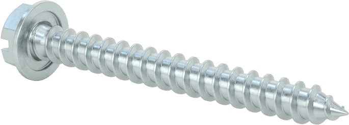 Çinko Kaplı Çelik Flanşlı Altıgen Başlı Vidalar, Sac Metal için, 10 Numaralı Boyut, 1-3/4" Uzunluk