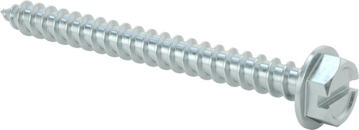 Çinko Kaplı Çelik Flanşlı Altıgen Başlı Vidalar, Sac Metal için, 10 Numaralı Boyut, 2" Uzunluk