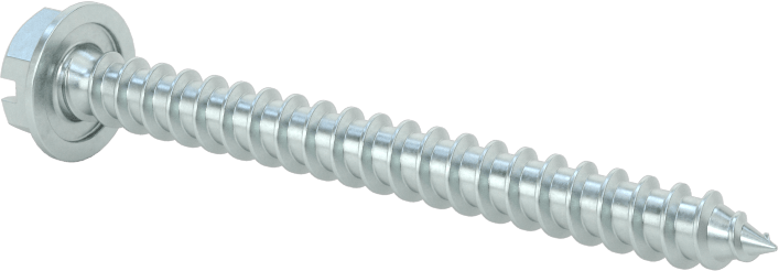 Çinko Kaplı Çelik Flanşlı Altıgen Başlı Vidalar, Sac Metal için, 10 Numaralı Boyut, 2" Uzunluk