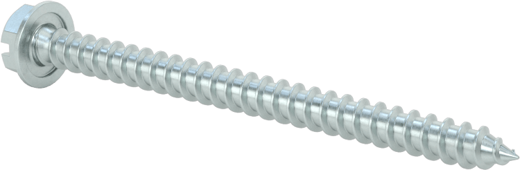 Çinko Kaplı Çelik Flanşlı Altıgen Başlı Vidalar, Sac Metal için, 10 Numaralı Boyut, 2-1/2" Uzunluk