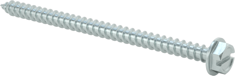 Çinko Kaplı Çelik Flanşlı Altıgen Başlı Vidalar, Sac Metal için, 10 Numaralı Boyut, 3" Uzunluk