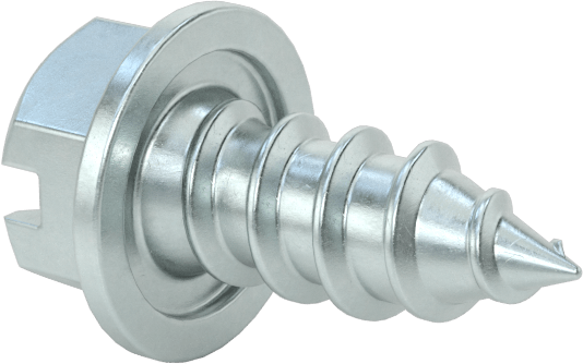 Çinko Kaplı Çelik Flanşlı Altıgen Başlı Vidalar, Sac Metal için, 12 Numaralı Boyut, 1/2" Uzunluk