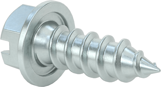 Çinko Kaplı Çelik Flanşlı Altıgen Başlı Vidalar, Sac Metal için, 12 Numaralı Boyut, 5/8" Uzunluk