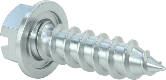Çinko Kaplı Çelik Flanşlı Altıgen Başlı Vidalar, Sac Metal için, 12 Numaralı Boyut, 3/4" Uzunluk