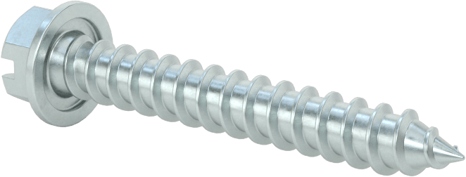 Çinko Kaplı Çelik Flanşlı Altıgen Başlı Vidalar, Sac Metal için, 12 Numaralı Boyut, 1-1/2" Uzunluk