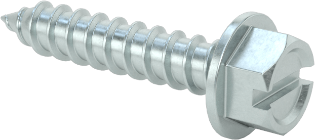 Çinko Kaplı Çelik Flanşlı Altıgen Başlı Vidalar, Sac Metal için, 14 Numaralı Boyut, 1-1/4" Uzunluk