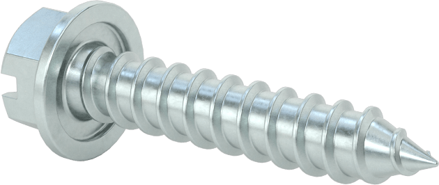 Çinko Kaplı Çelik Flanşlı Altıgen Başlı Vidalar, Sac Metal için, 14 Numaralı Boyut, 1-1/4" Uzunluk