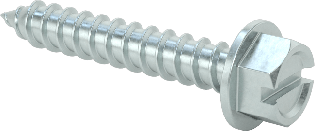 Çinko Kaplı Çelik Flanşlı Altıgen Başlı Vidalar, Sac Metal için, 14 Numaralı Boyut, 1-1/2" Uzunluk