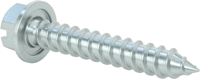 Çinko Kaplı Çelik Flanşlı Altıgen Başlı Vidalar, Sac Metal için, 14 Numaralı Boyut, 1-1/2" Uzunluk