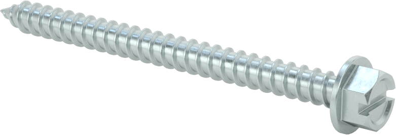 Çinko Kaplı Çelik Flanşlı Altıgen Başlı Vidalar, Sac Metal için, 14 Numaralı Boyut, 3" Uzunluk