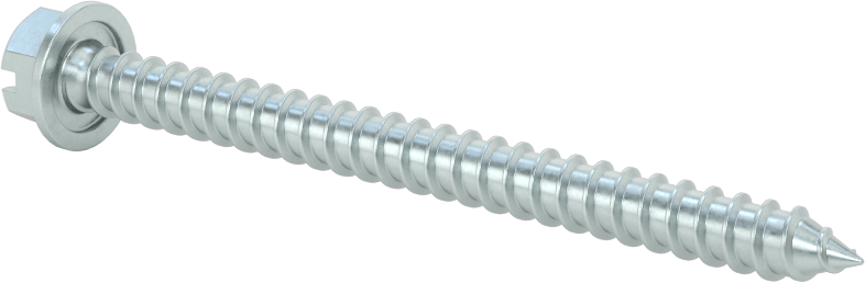 Çinko Kaplı Çelik Flanşlı Altıgen Başlı Vidalar, Sac Metal için, 14 Numaralı Boyut, 3" Uzunluk