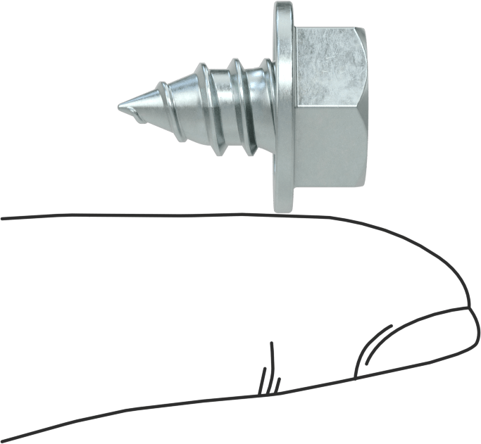 Çinko Kaplı Çelik Flanşlı Altıgen Başlı Vidalar, Sac Metal için, 5/16" Boyut, 1/2" Uzunluk
