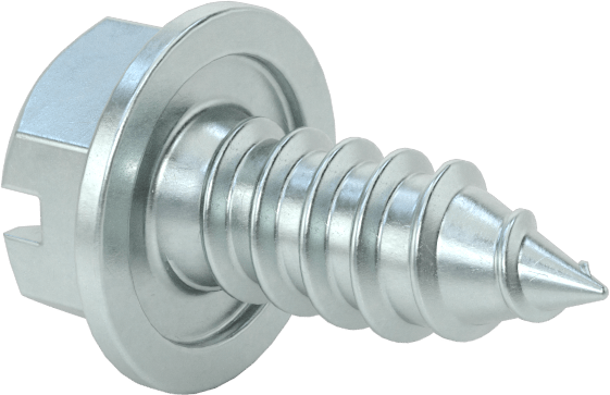 Çinko Kaplı Çelik Flanşlı Altıgen Başlı Vidalar, Sac Metal için, 5/16" Boyut, 3/4" Uzunluk
