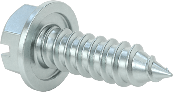 Çinko Kaplı Çelik Flanşlı Altıgen Başlı Vidalar, Sac Metal için, 5/16" Boyut, 1" Uzunluk