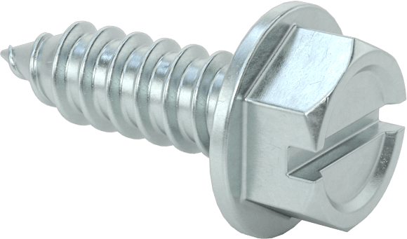 Çinko Kaplı Çelik Flanşlı Altıgen Başlı Vidalar, Sac Metal için, 5/16" Boyut, 1" Uzunluk