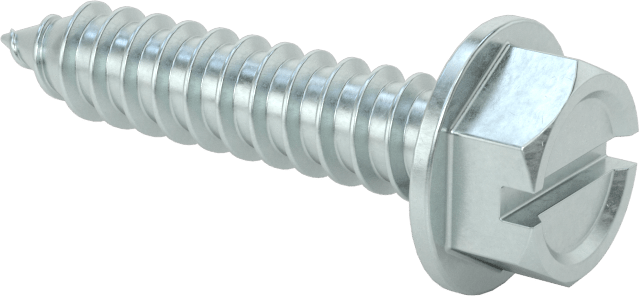 Çinko Kaplı Çelik Flanşlı Altıgen Başlı Vidalar, Sac Metal için, 5/16" Boyut, 1-1/2" Uzunluk