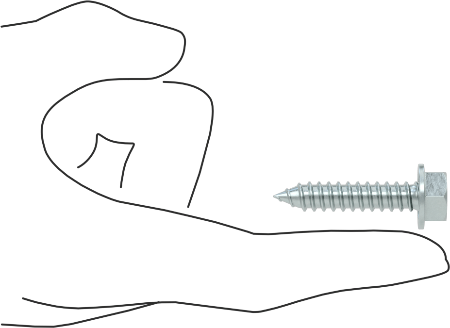 Çinko Kaplı Çelik Flanşlı Altıgen Başlı Vidalar, Sac Metal için, 5/16" Boyut, 1-1/2" Uzunluk