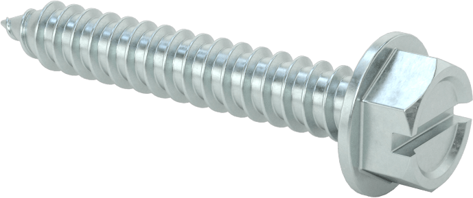 Çinko Kaplı Çelik Flanşlı Altıgen Başlı Vidalar, Sac Metal için, 5/16" Boyut, 2" Uzunluk