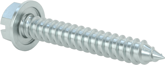 Çinko Kaplı Çelik Flanşlı Altıgen Başlı Vidalar, Sac Metal için, 5/16" Boyut, 2" Uzunluk