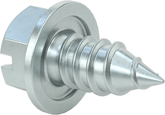 Çinko Kaplı Çelik Flanşlı Altıgen Başlı Vidalar, Sac Metal için, 3/8" Boyut, 3/4" Uzunluk
