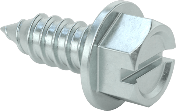 Çinko Kaplı Çelik Flanşlı Altıgen Başlı Vidalar, Sac Metal için, 3/8" Boyut, 1" Uzunluk