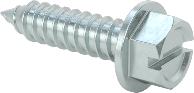 Çinko Kaplı Çelik Flanşlı Altıgen Başlı Vidalar, Sac Metal için, 3/8" Boyut, 1-1/2" Uzunluk