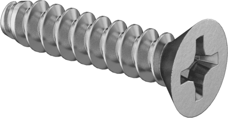 Çinko Kaplı Çelik Düz Başlı Künt Vidalar, Sac Metal için, 4 Numara Boyut, 1/2" Uzunluk