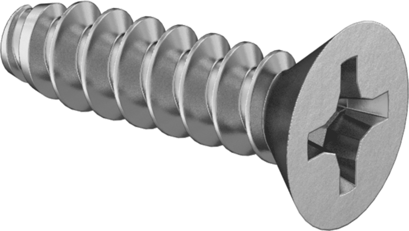 Çinko Kaplı Çelik Düz Başlı Künt Vidalar, Sac Metal için, Numara 6 Boyut, 1/2" Uzunluk