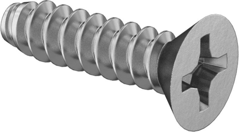 Çinko Kaplı Çelik Düz Başlı Künt Vidalar, Sac Metal için, Numara 8 Boyut, 5/8" Uzunluk