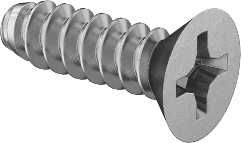 Çinko Kaplı Çelik Düz Başlı Künt Vidalar, Sac Metal için, 10 Numaralı Boyut, 5/8" Uzunluk