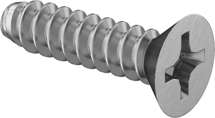 Çinko Kaplı Çelik Düz Başlı Künt Vidalar, Sac Metal için, 10 Numaralı Boyut, 3/4" Uzunluk